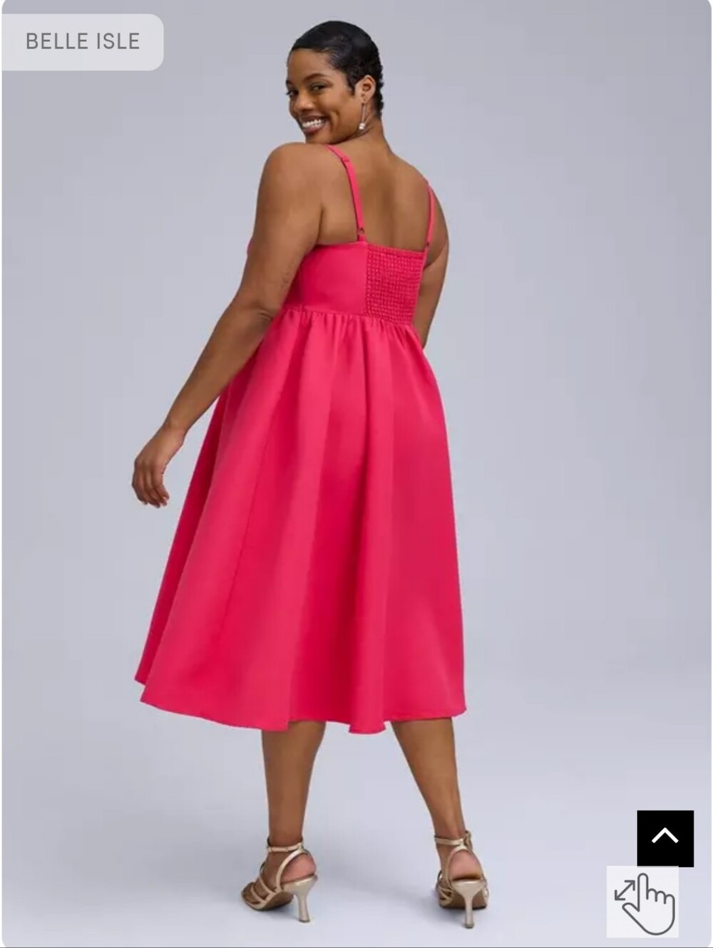 Bow Midi Dress in Bright Pink - Picture 2 of 5